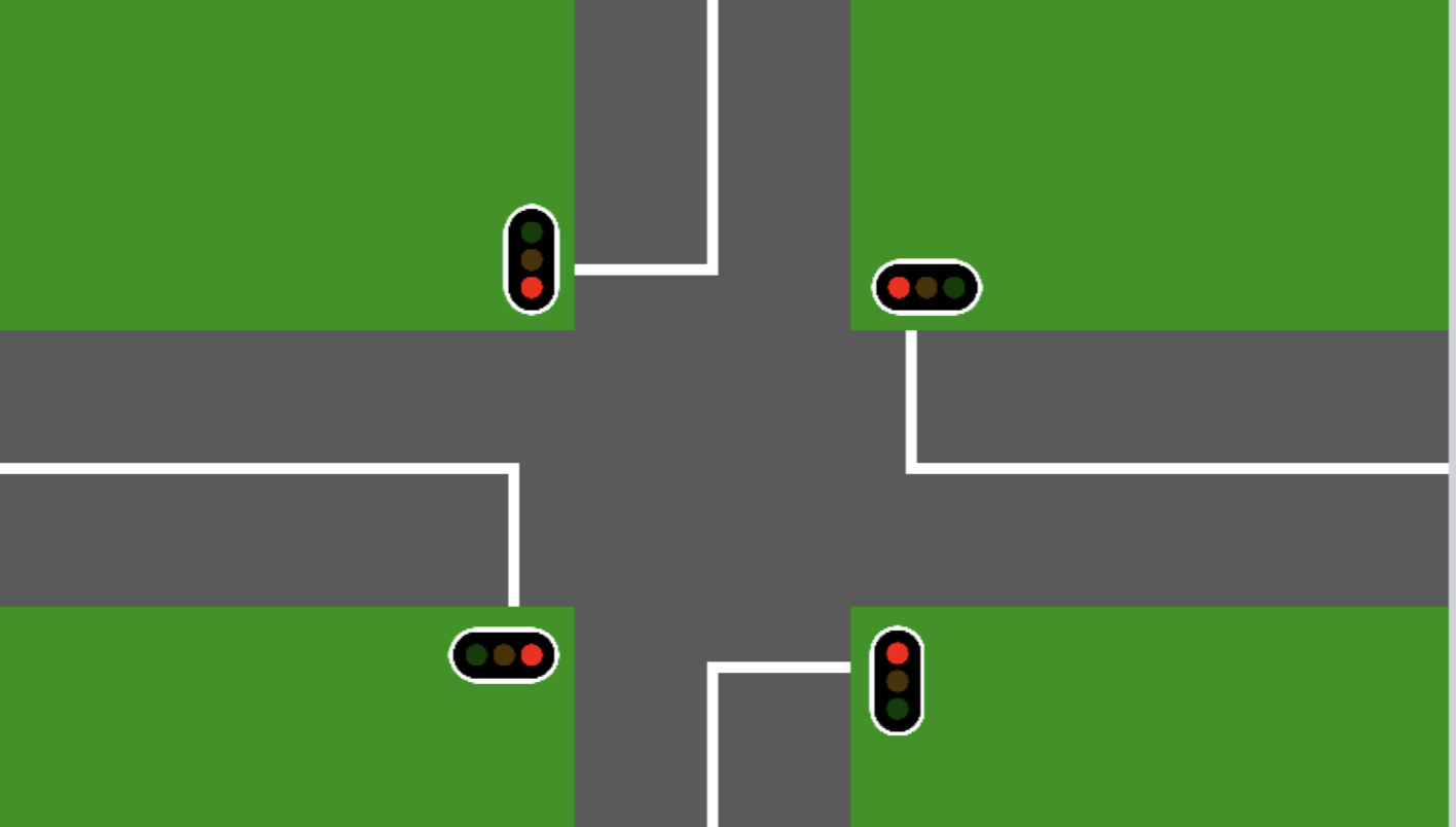 Screenshot of the traffic light simulation
